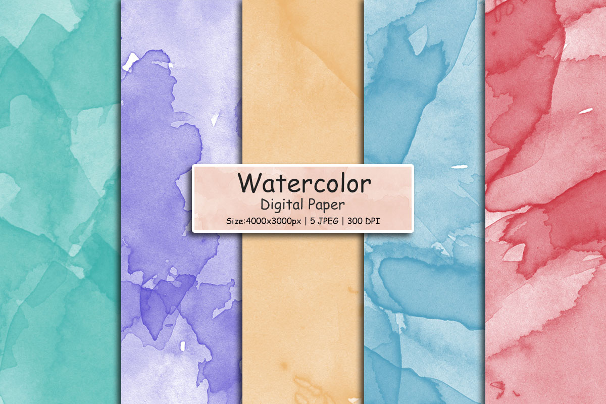 Abstract watercolor digital paper background, paint splatter texture background