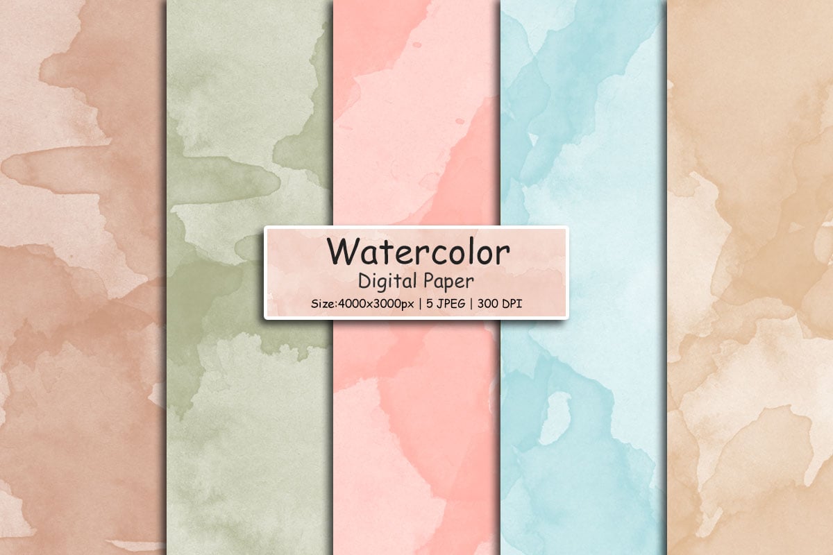 Nature watercolor digital paper background, Abstract paint splatter texture background