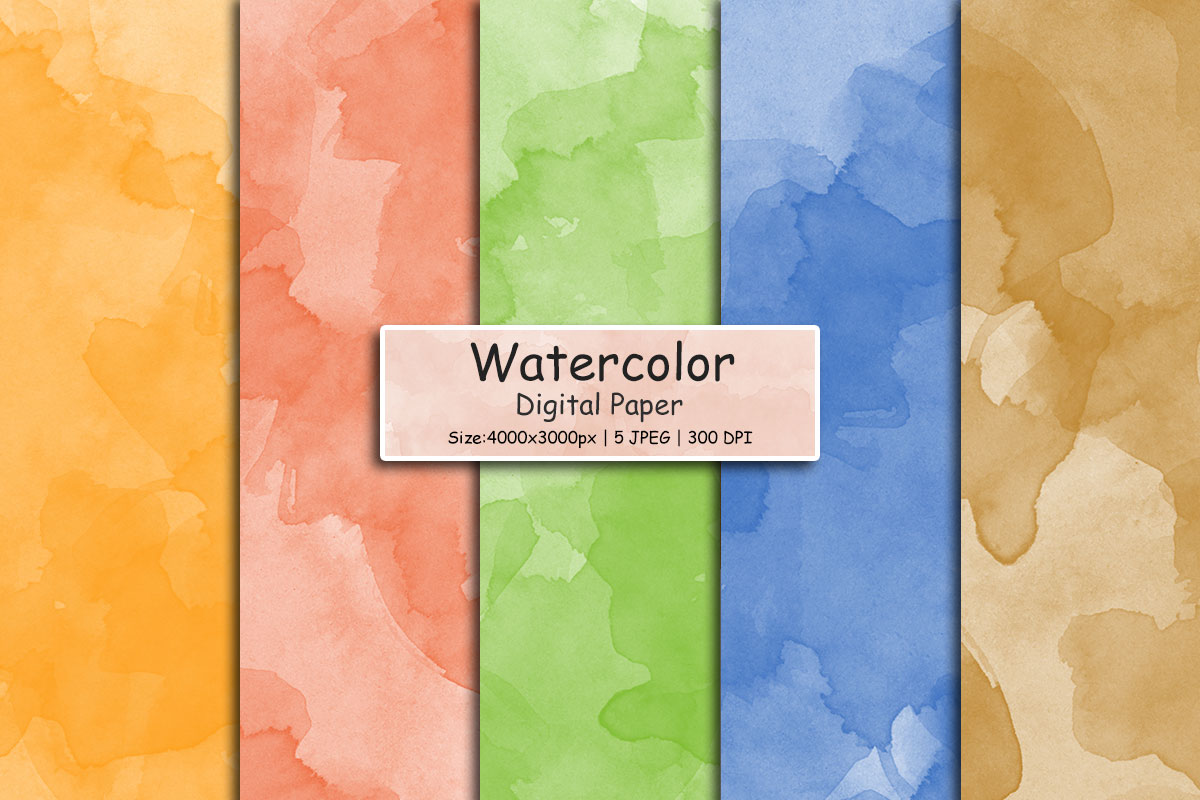 Pastel Watercolor splash digital paper, colorful paint splatter texture background, scrapbook papers