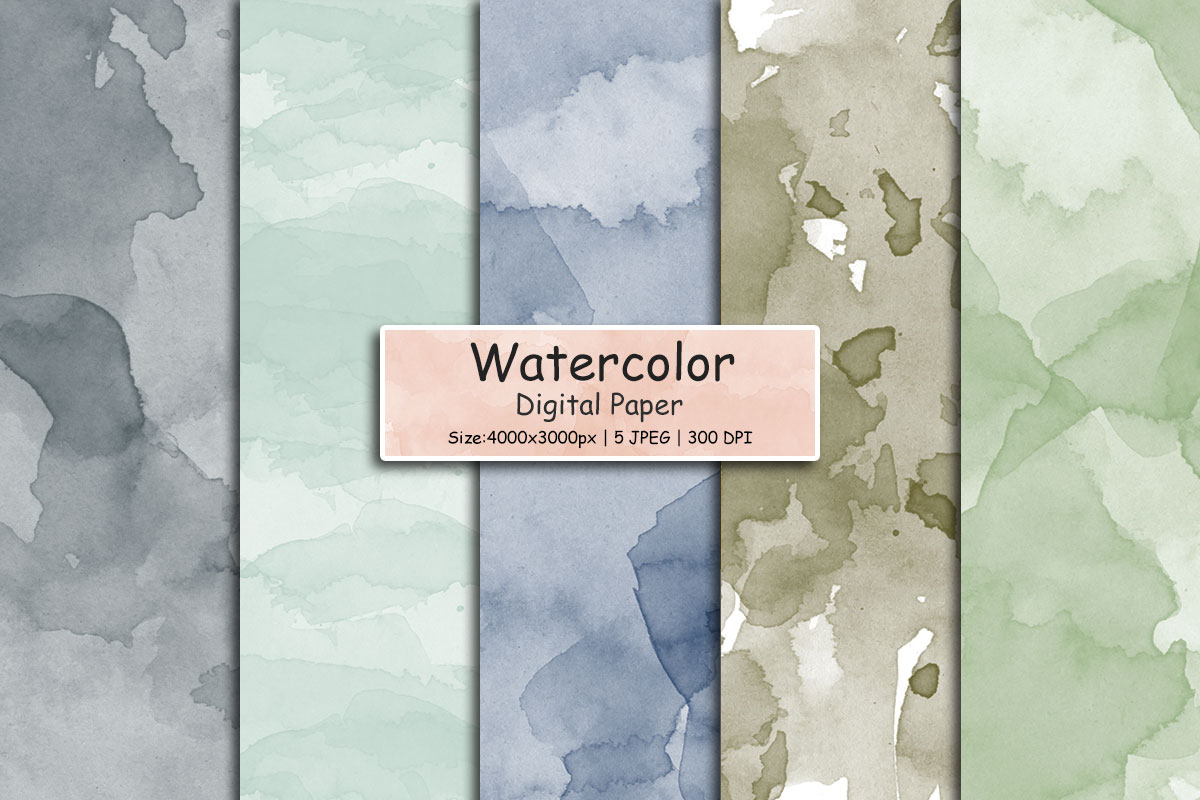 Abstract splash watercolor textured background, Watercolor Digital Paper, Digital Scrapbook Paper