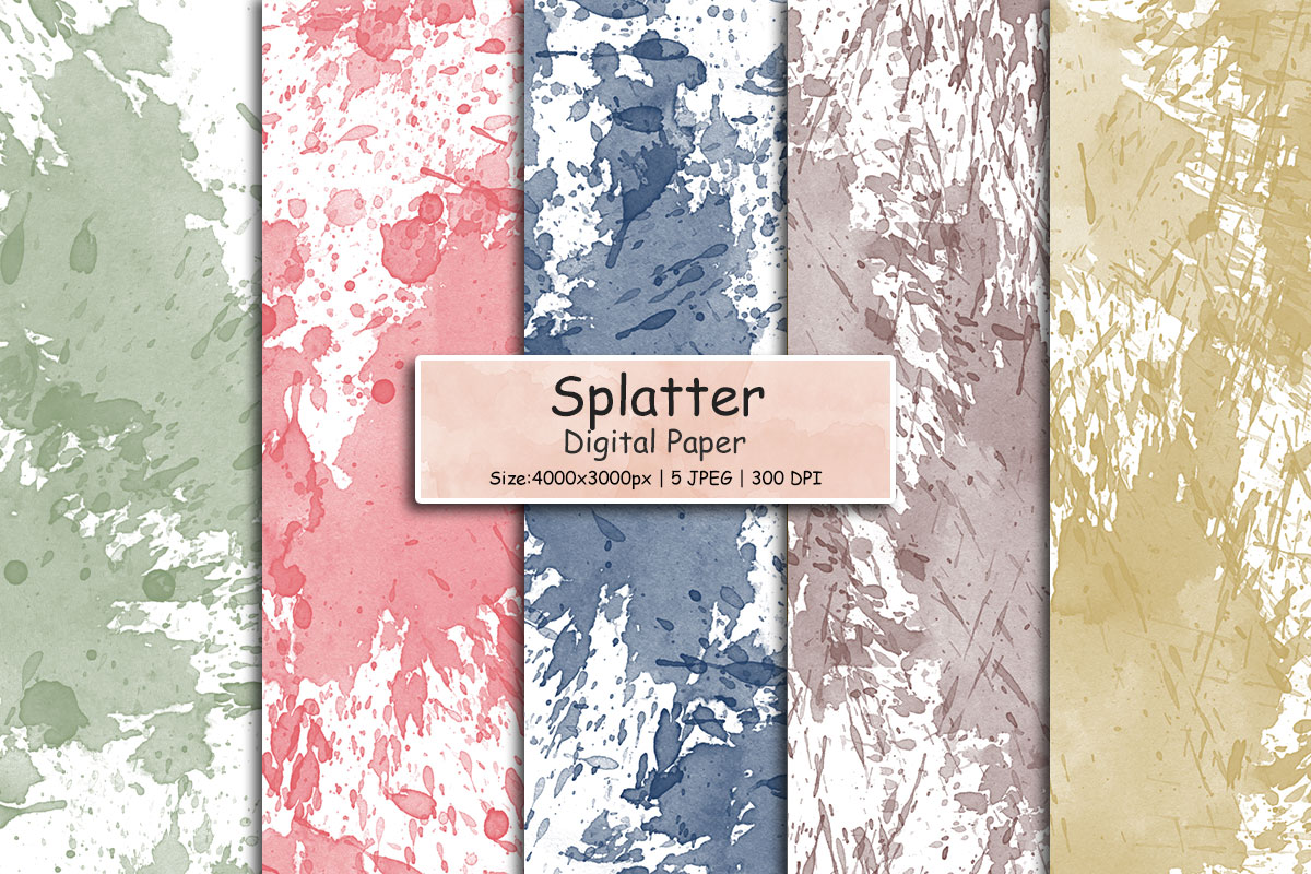 Abstract paint splatter texture background, Watercolor digital paper background,  Scrapbook Paper