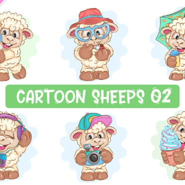 Cartoon Sheeps Vectors Templates 322764