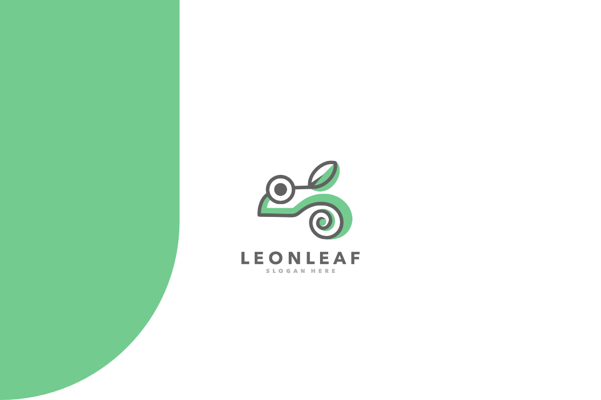 Chameleon leaf simple logo template