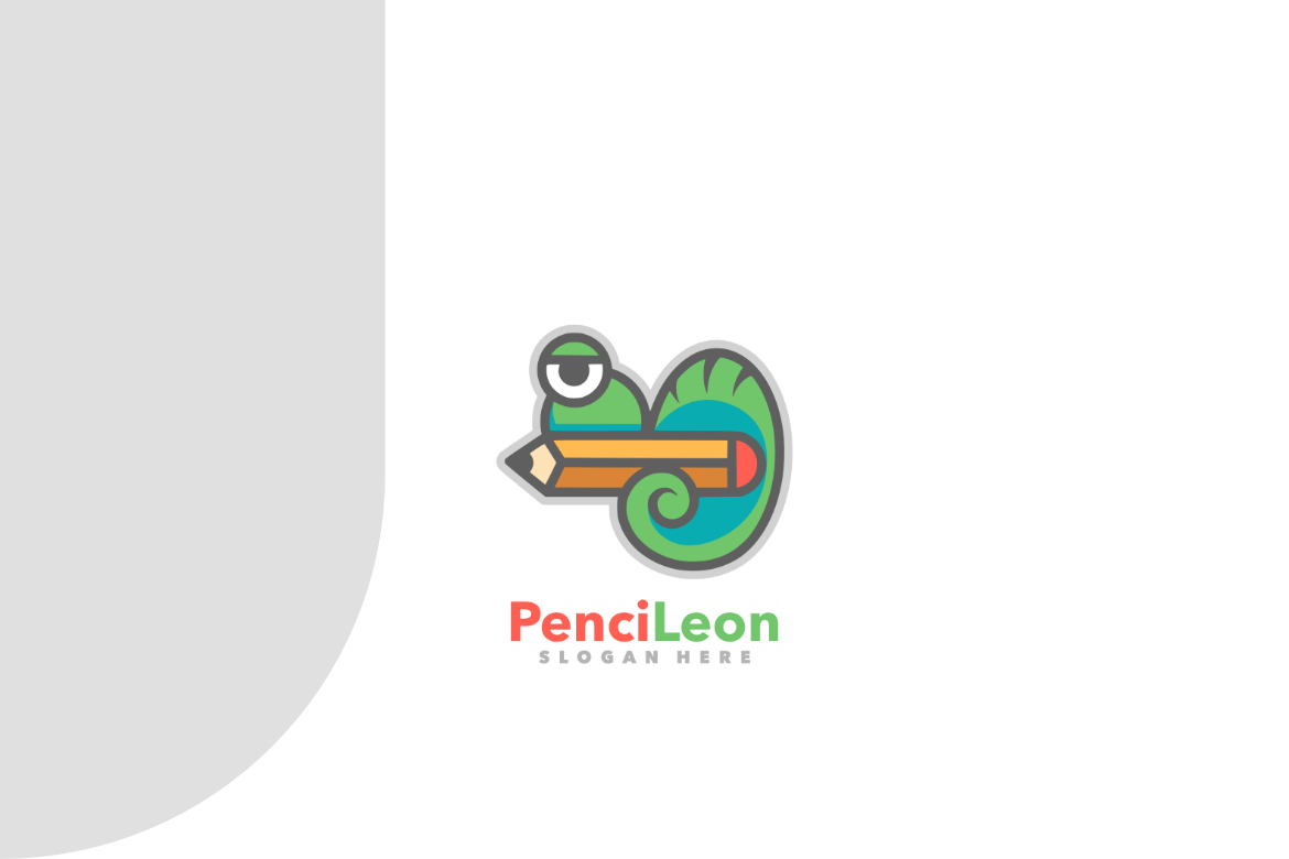 Chamleon pencil simple logo template