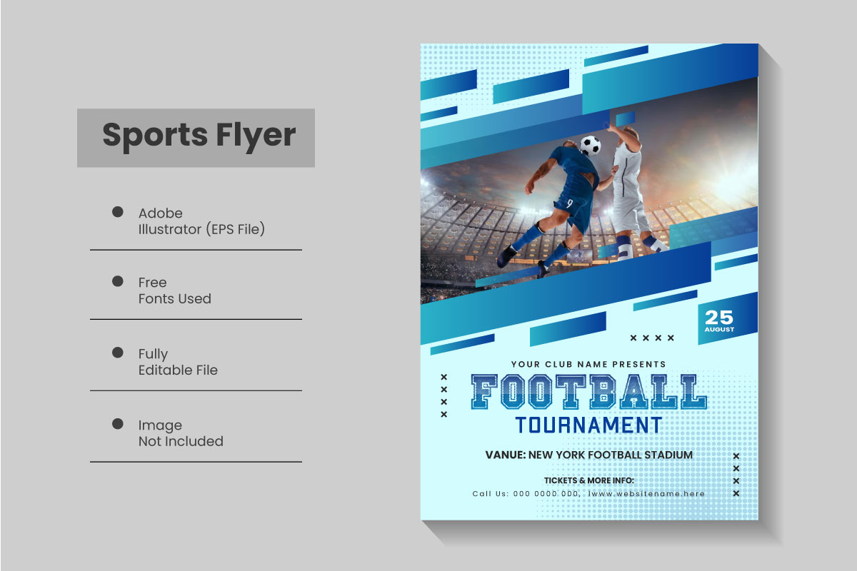 Football championship tournament poster layout design, Sports Event Flyer Template