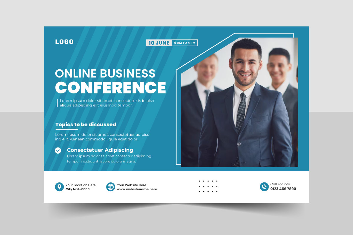 Abstract Business conference flyer and event invitation banner template design