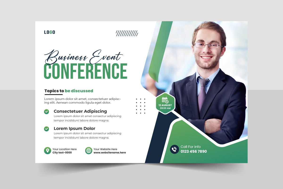 Corporate business technology evenet conference flyer and event invitation banner template design