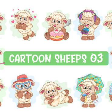 Cartoon Sheeps Vectors Templates 322937