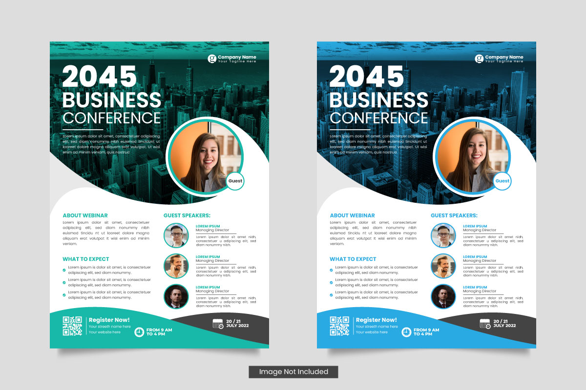 Vector corporate business conference flyer template or business live webinar conference banner