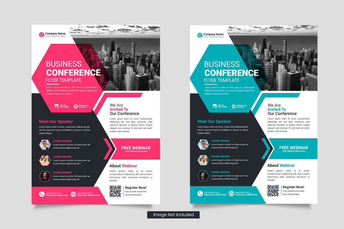 Vector corporate  business conference flyer template or business live webinar conference