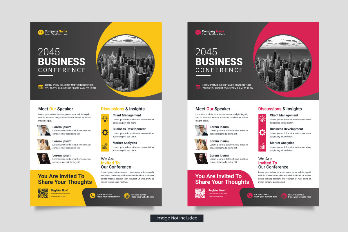Vector corporate  business conference flyer template or business live webinar