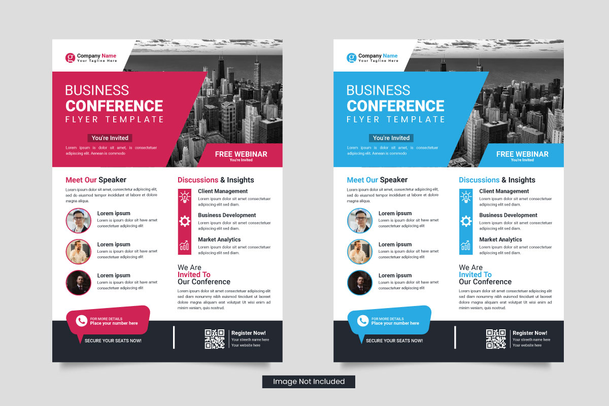 Vector corporate  business conference flyer template or business webinar conference banner
