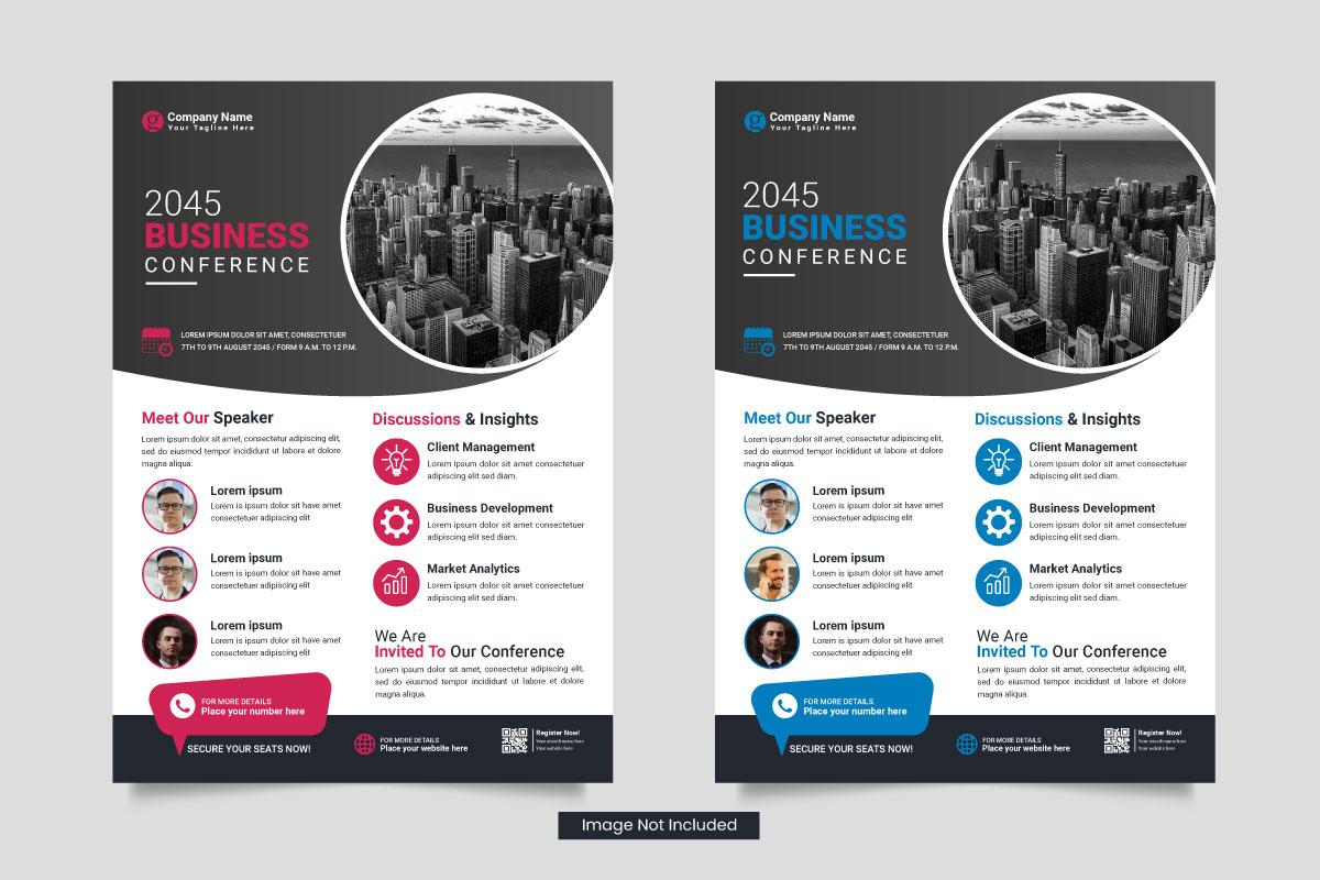 Vector corporate  business conference flyer template or business webinar conference