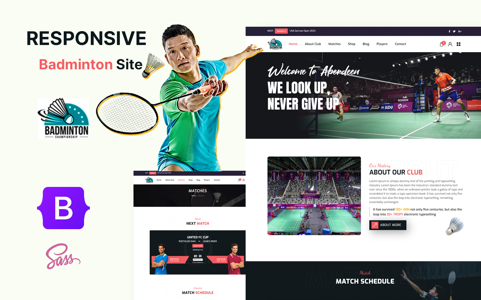 Court Game - Badminton and Racket Sports Website Template