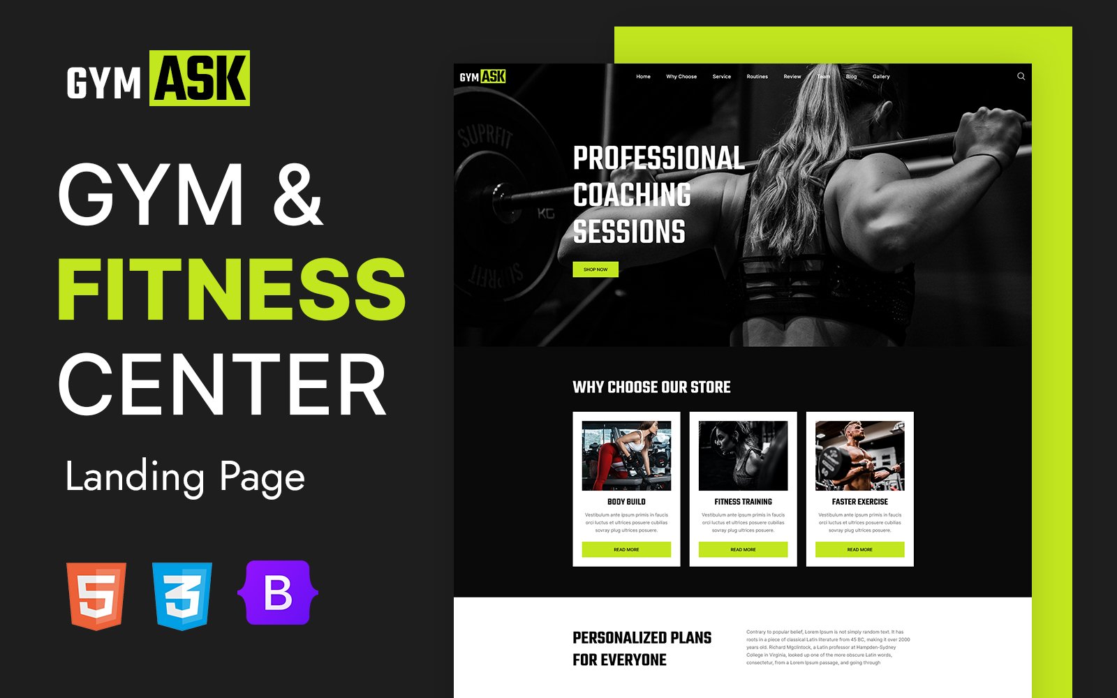 Gymask - Gym and Fitness Bootstrap HTML5 One Page Template