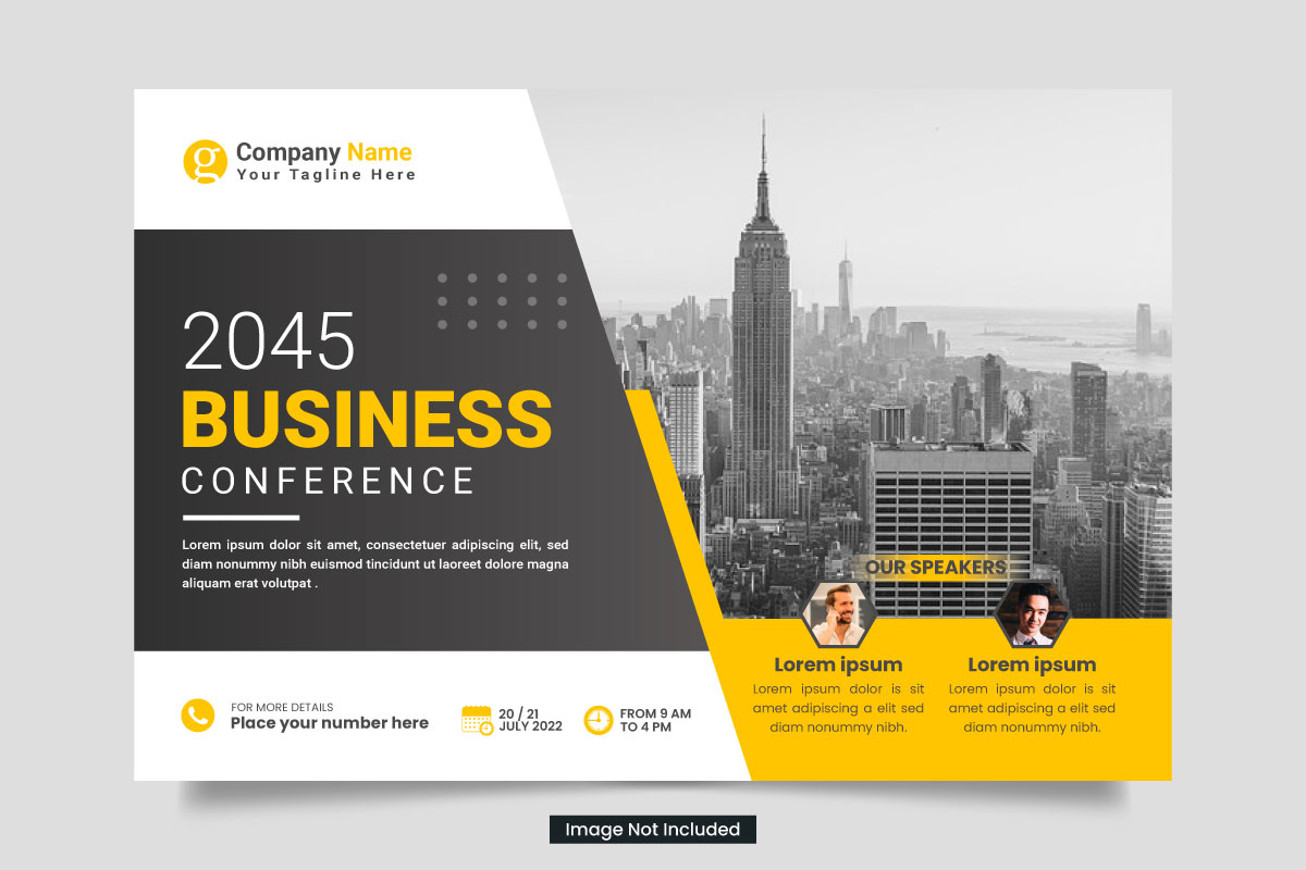 corporate horizontal  business conference flyer template or business  webinar conference