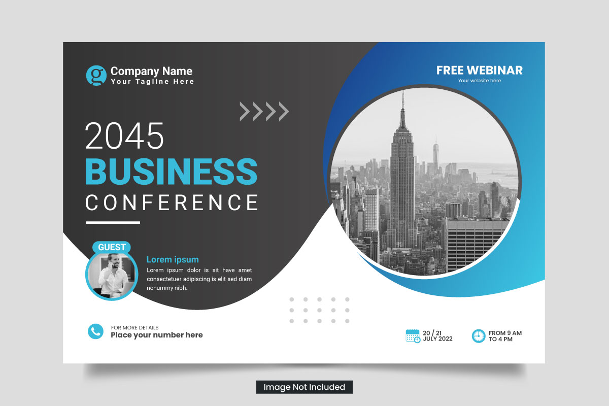 Vector corporate horizontal  business conference flyer template or business  webinar conferen