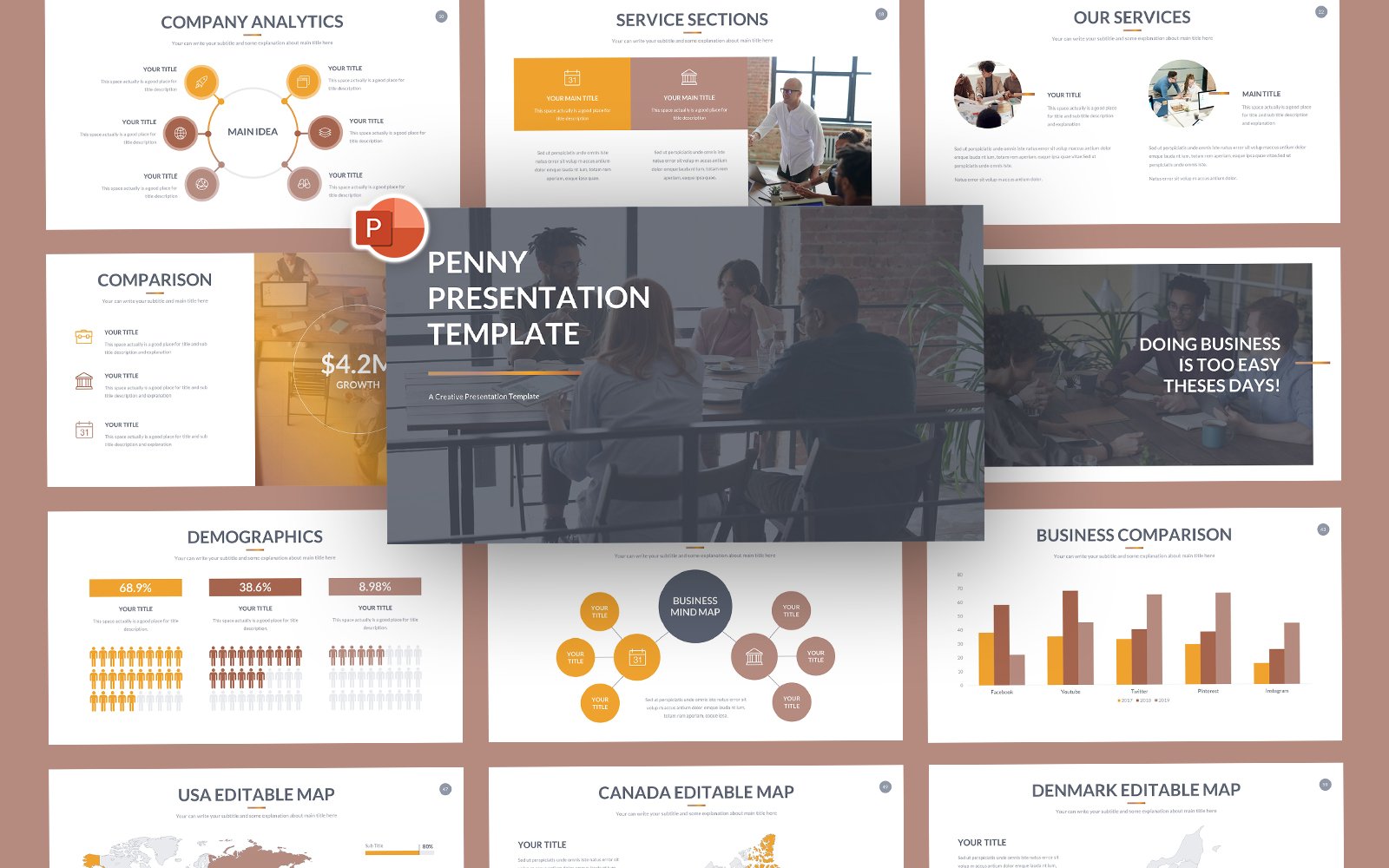 Penny Business Plan PowerPoint Template