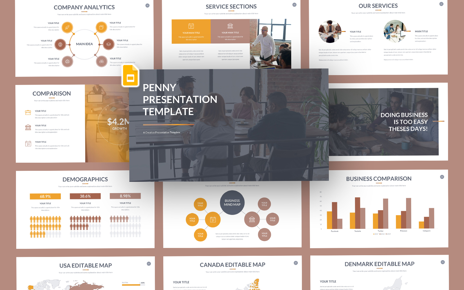 Penny Business Plan Google Slides Template