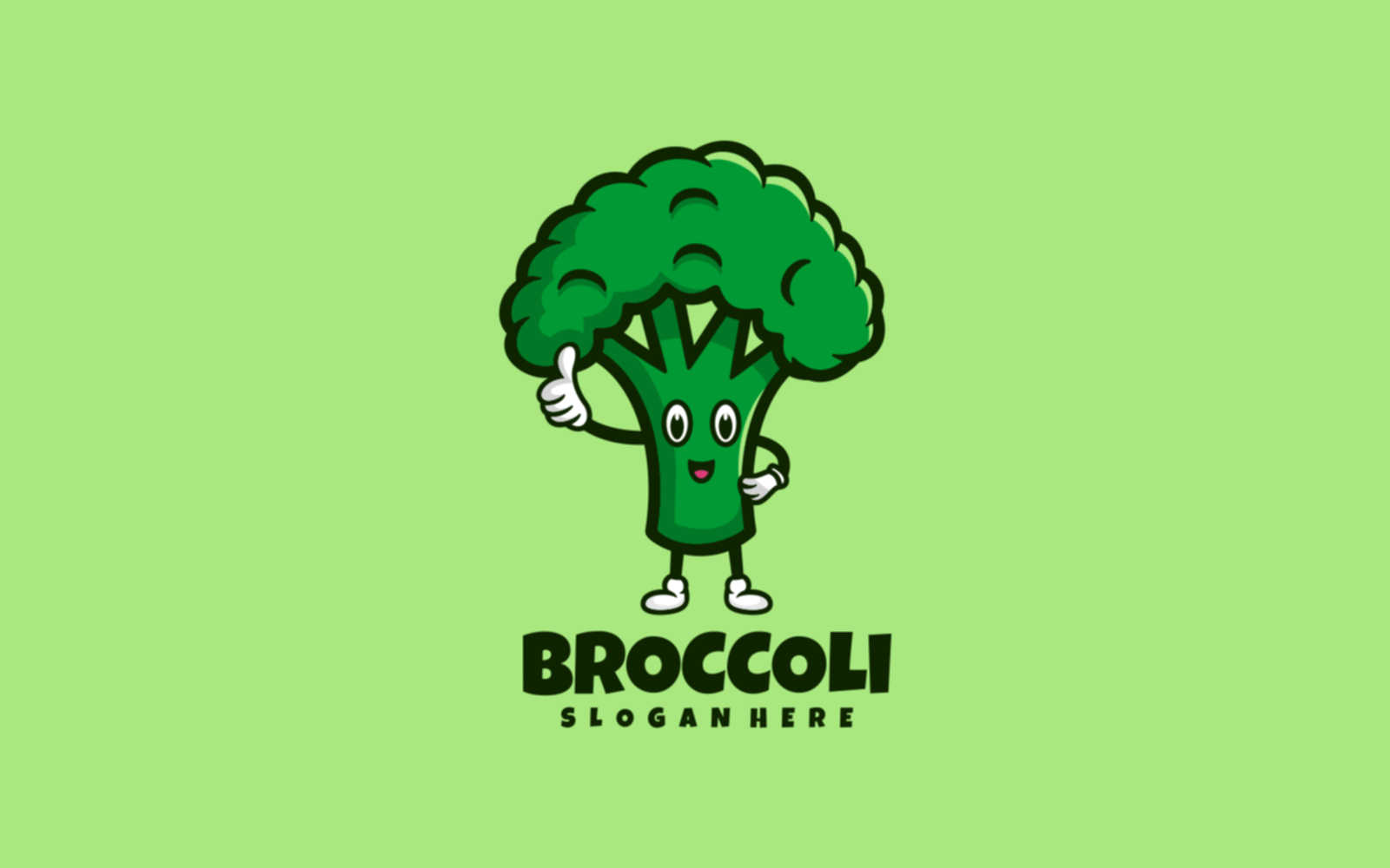 Broccoli Cartoon Logo Style