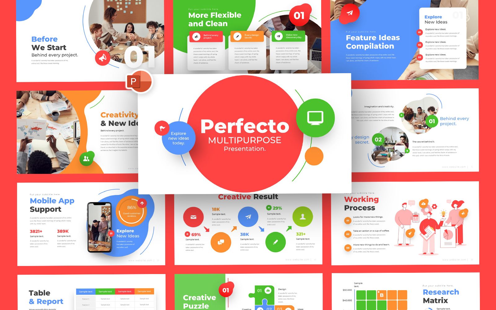 Perfecto Multipurpose Business PowerPoint Template