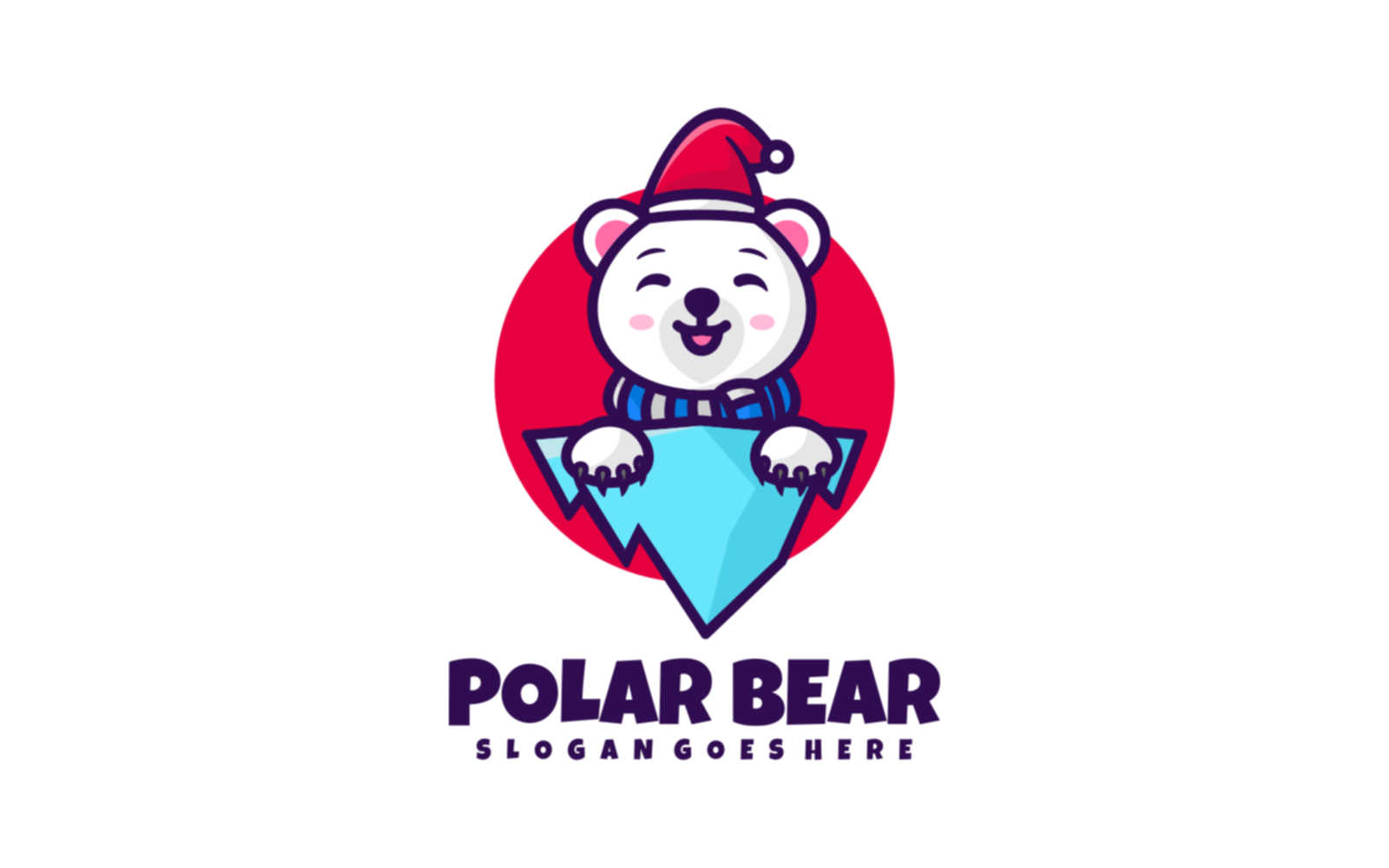 Polar Bear Cartoon Logo Style