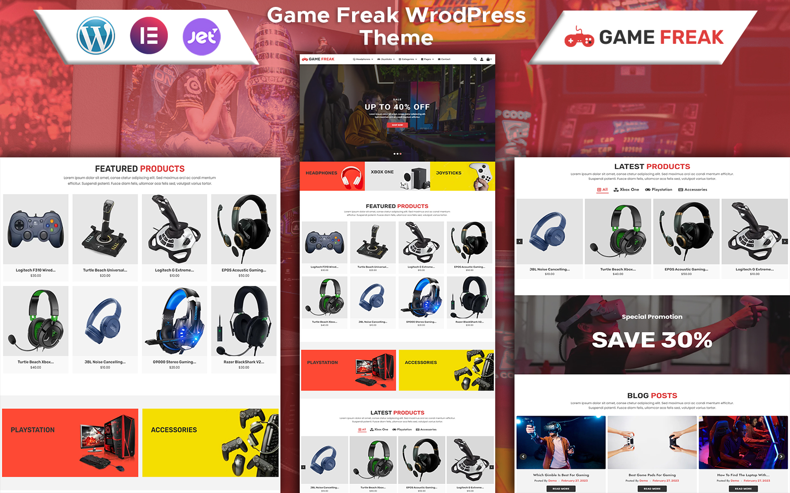 Game Freak - Gaming Devices & Accessories Store WooCommerce Elementor Template