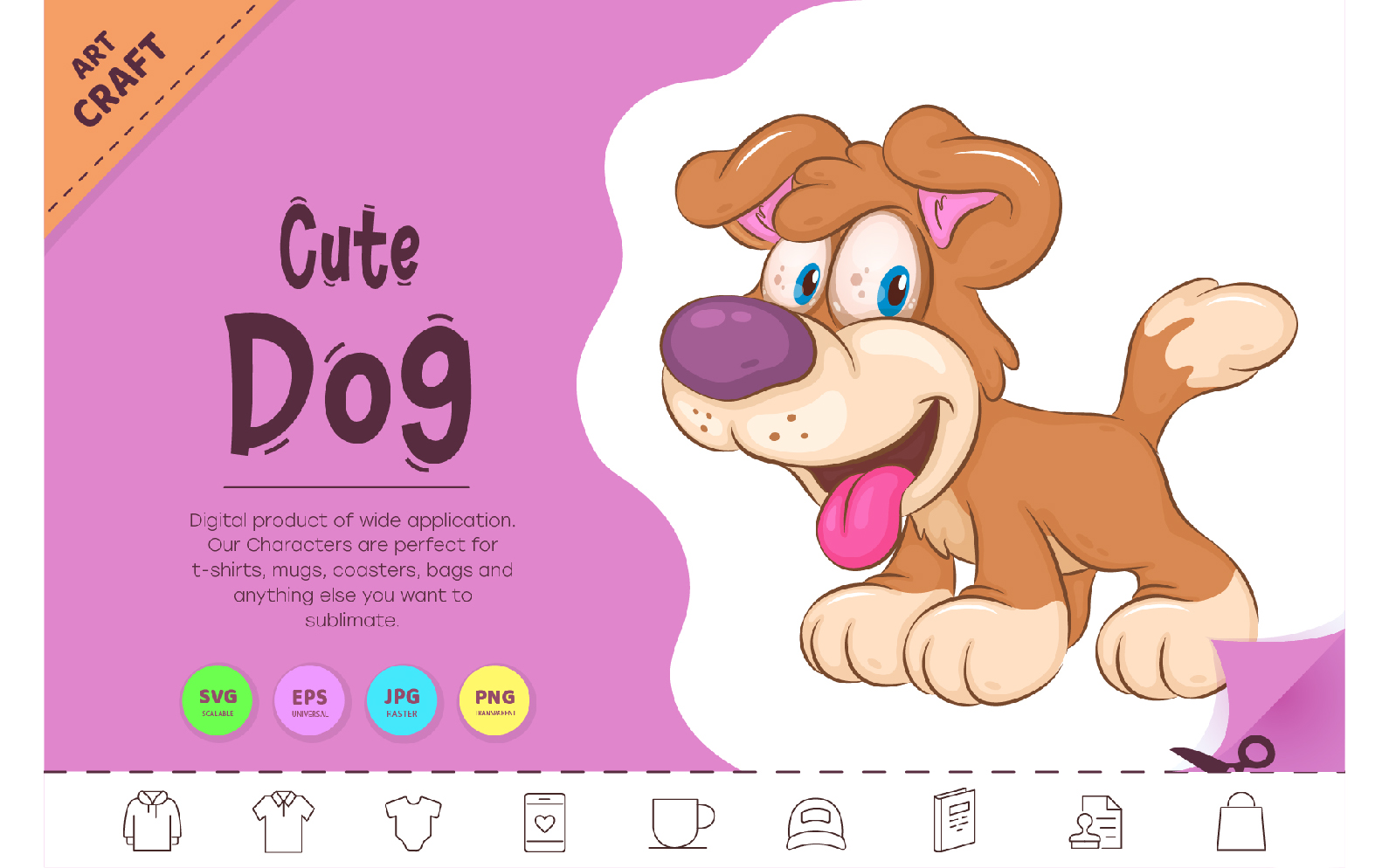 Cute Cartoon Dog. Clipart.