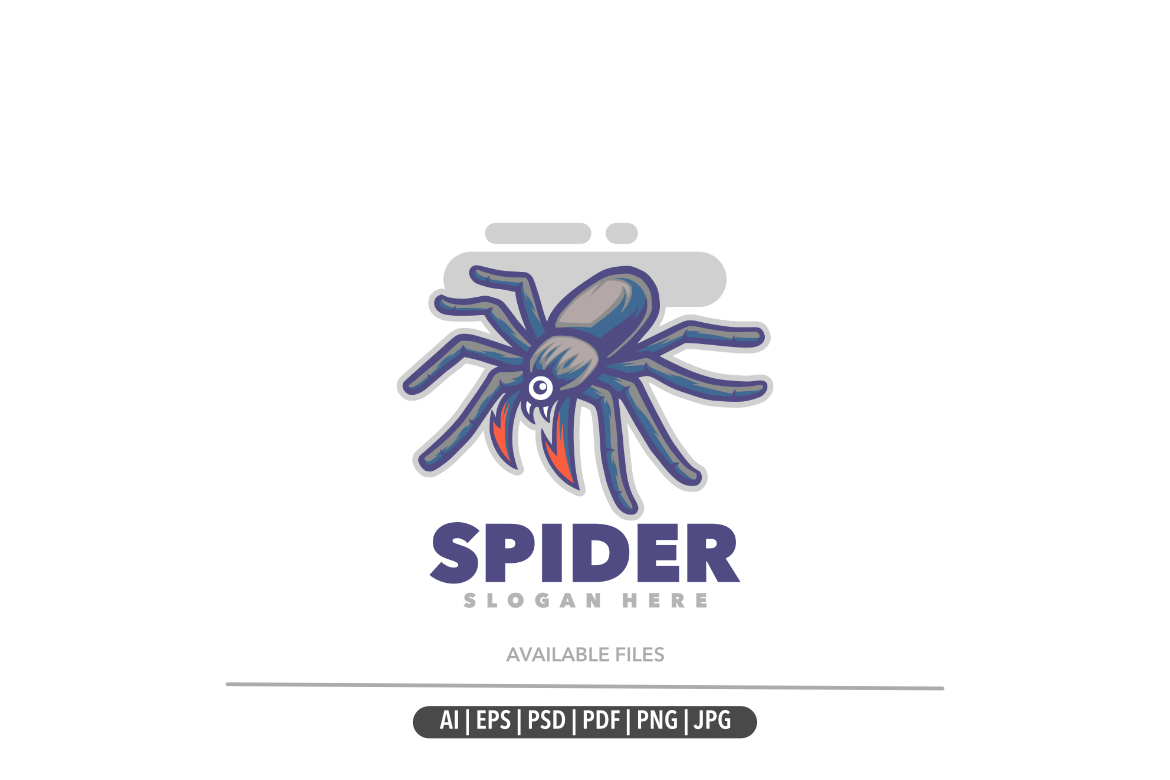 Spider mascot cartoon logo template