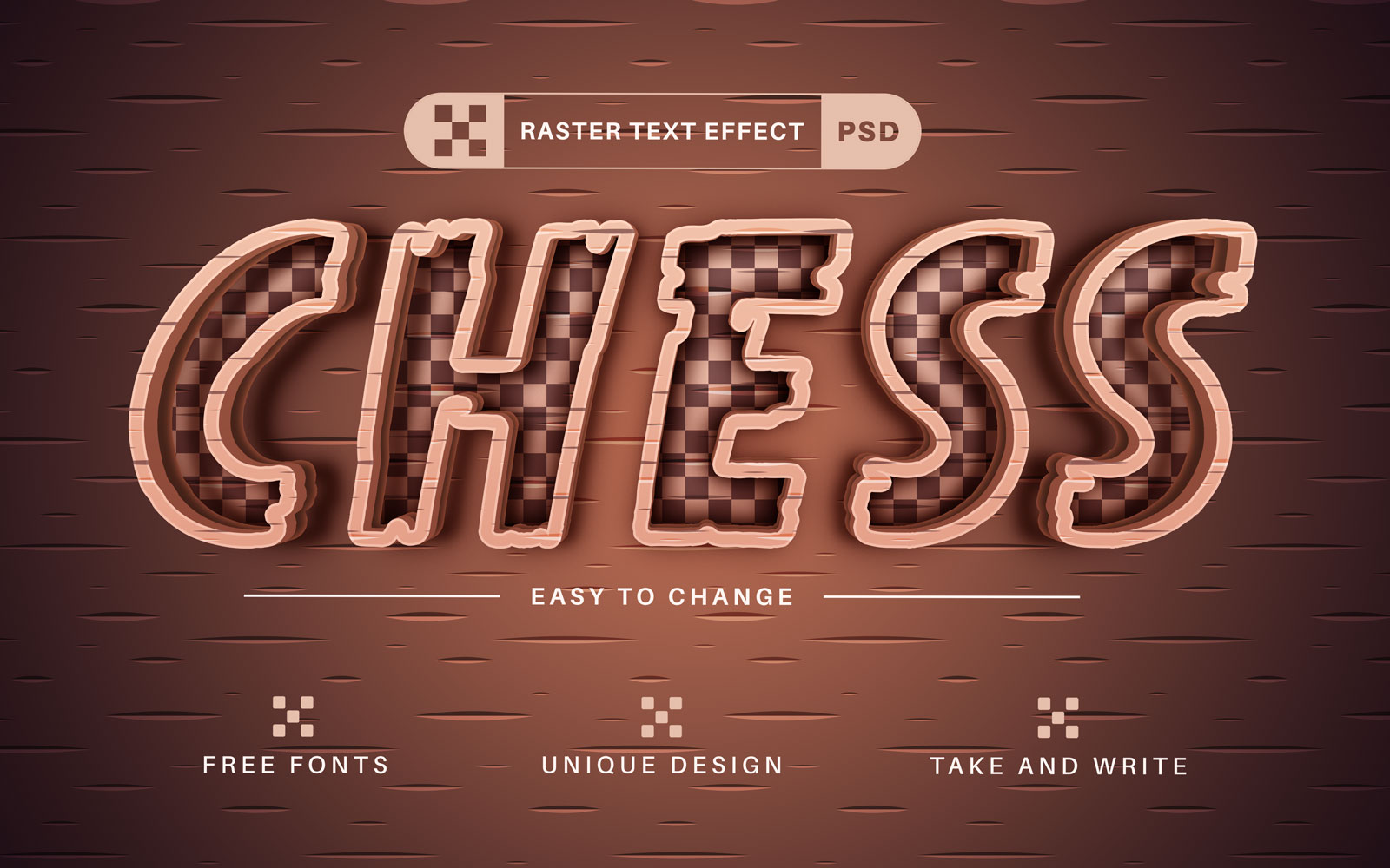 Chess - Editable Text Effect, Font Style 3
