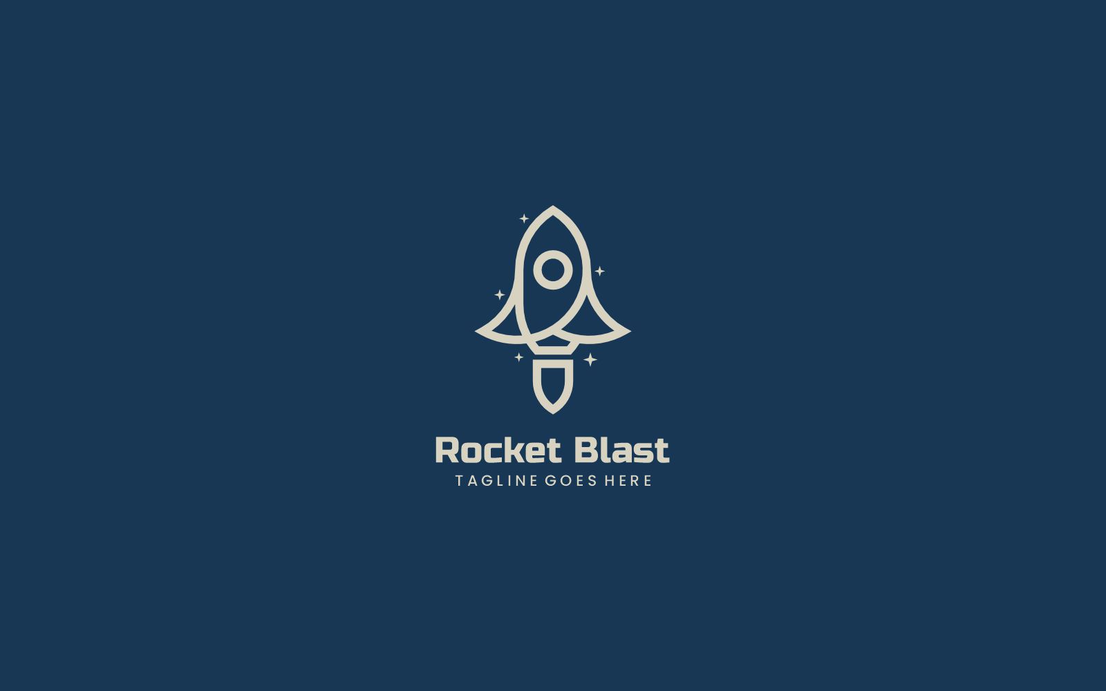 Rocket Blast Line Art Logo