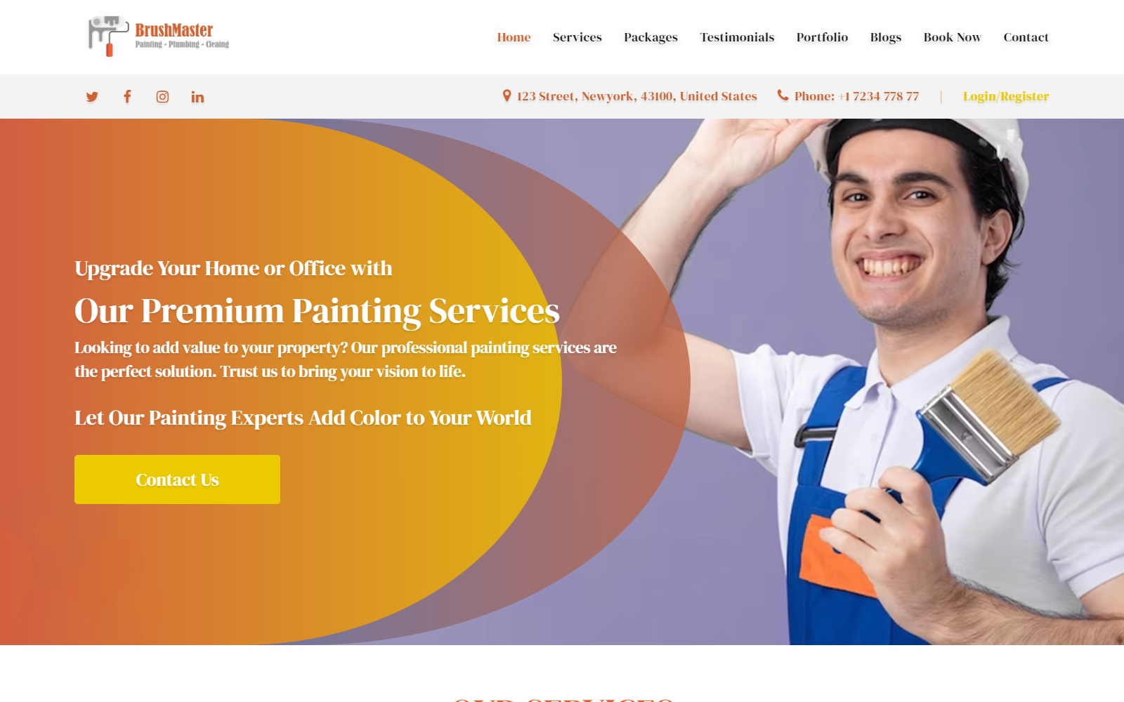 BrushMaster - Painting Company & Services Landing Page Template