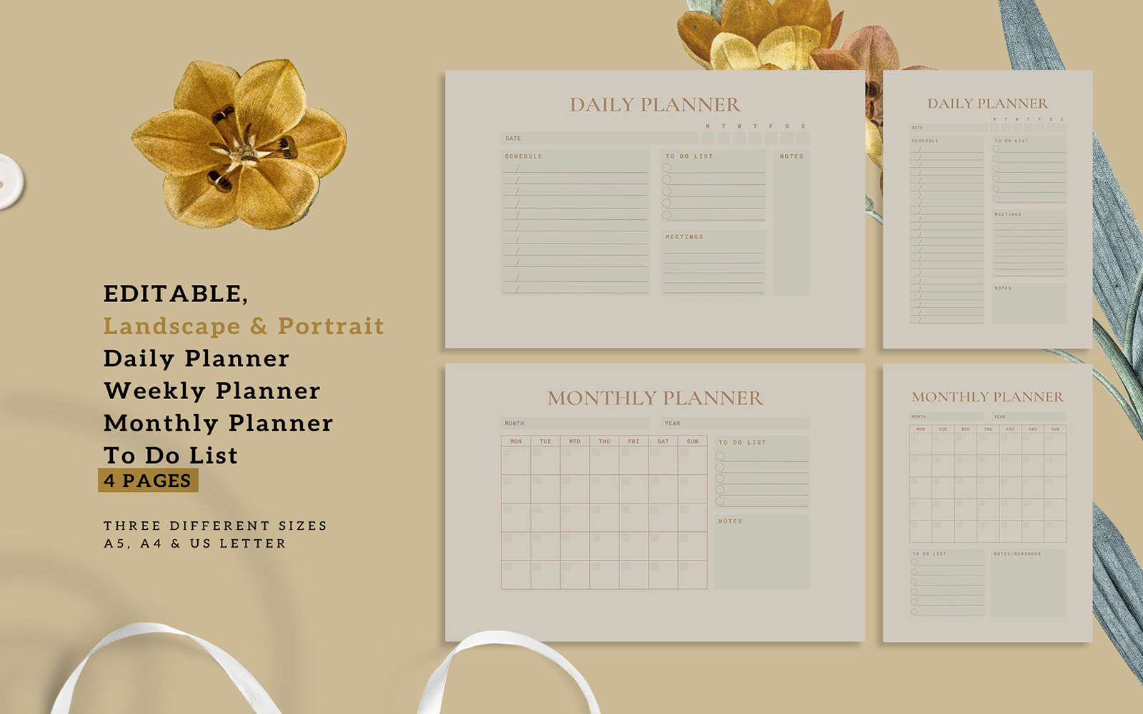 Landscape and Portrait Planner Bundle Pack