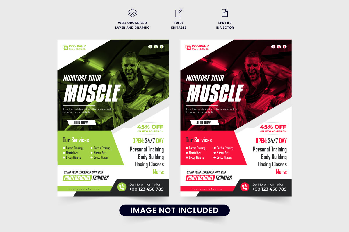 Modern gym business promotion template