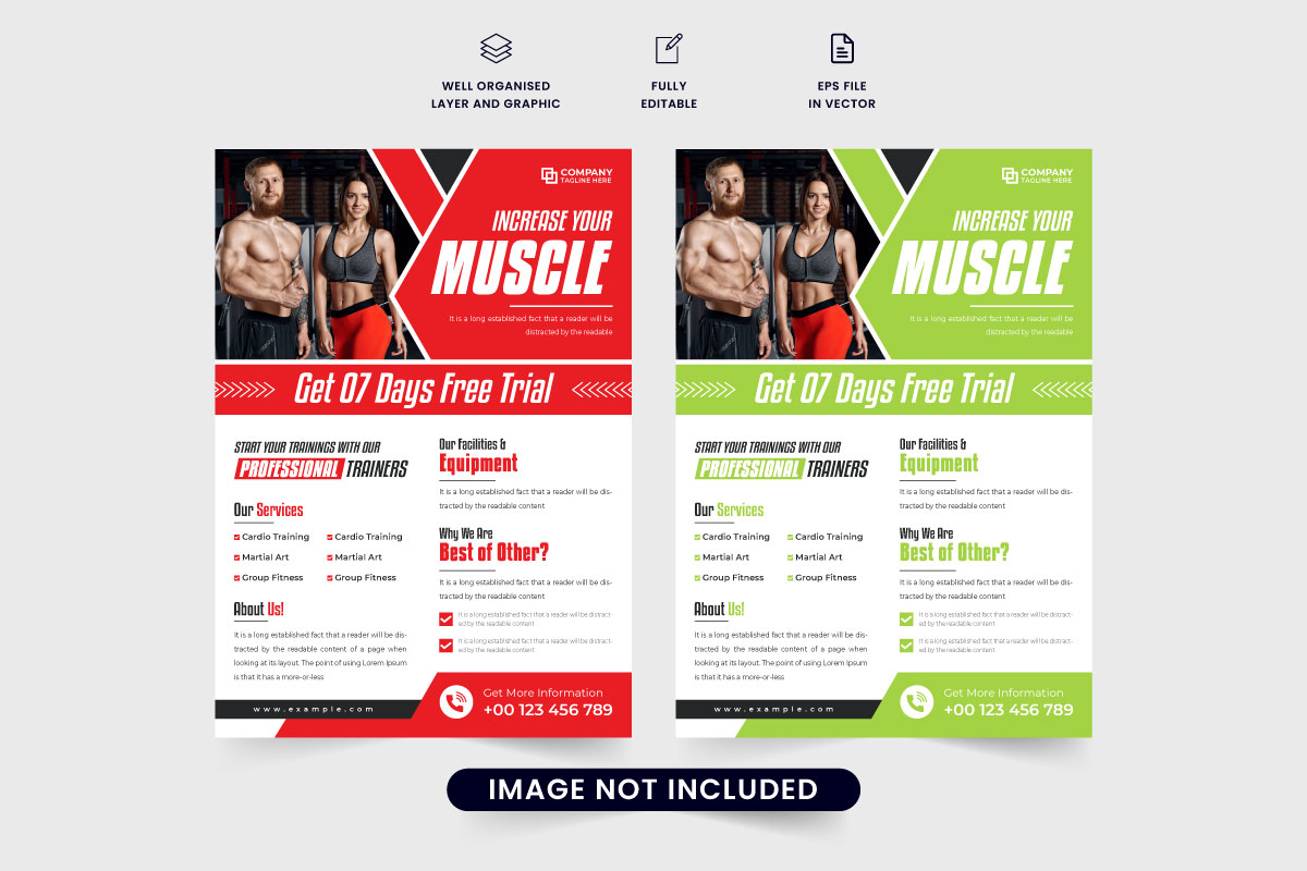 Fitness business marketing flyer vector