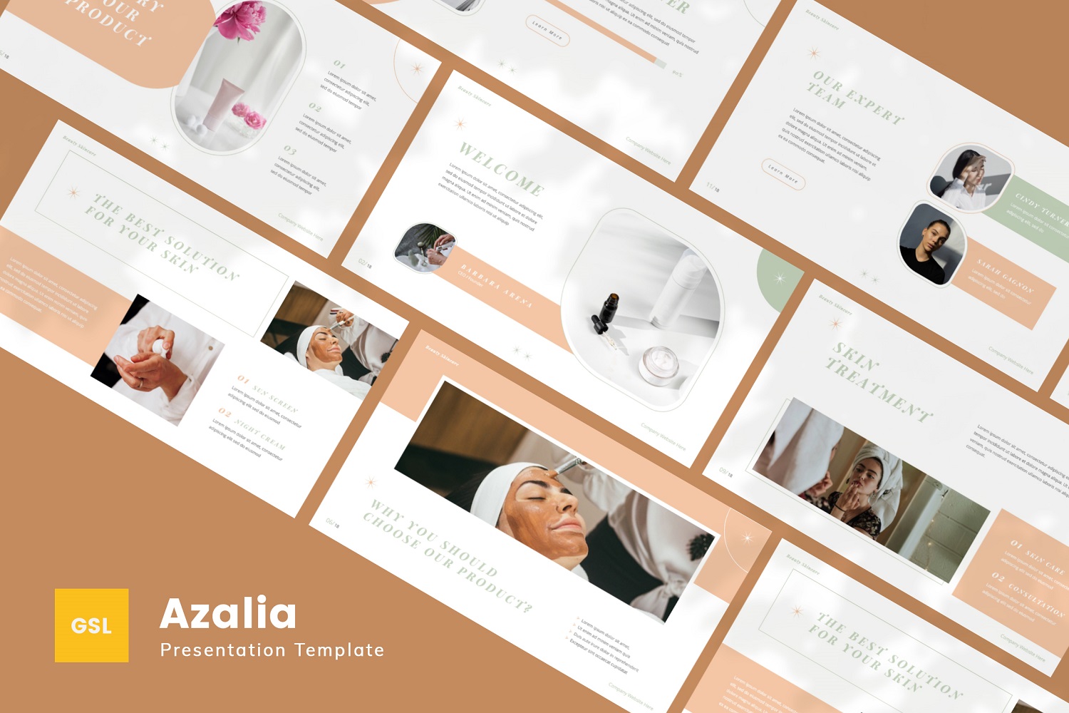 Azalia — Skincare Google Slides Template
