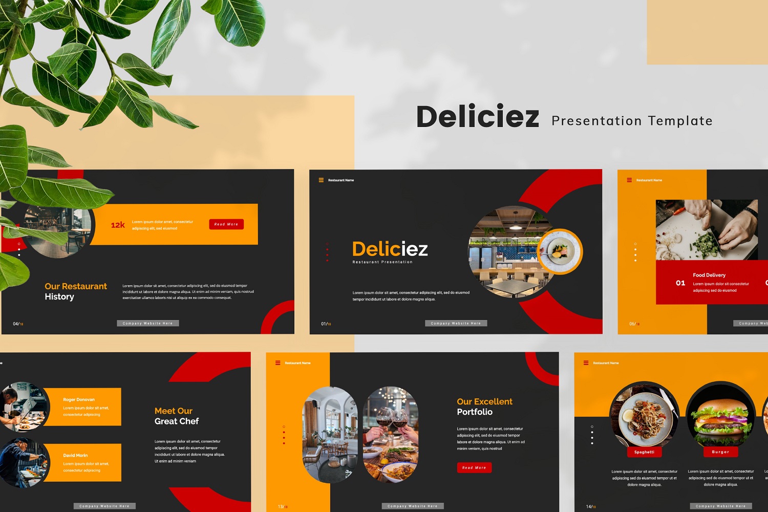 Deliciez — Restaurant Google Slides Template