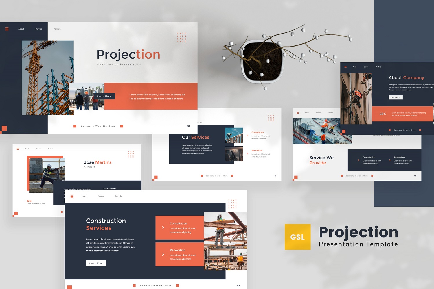 Projection — Construction Google Slides Template