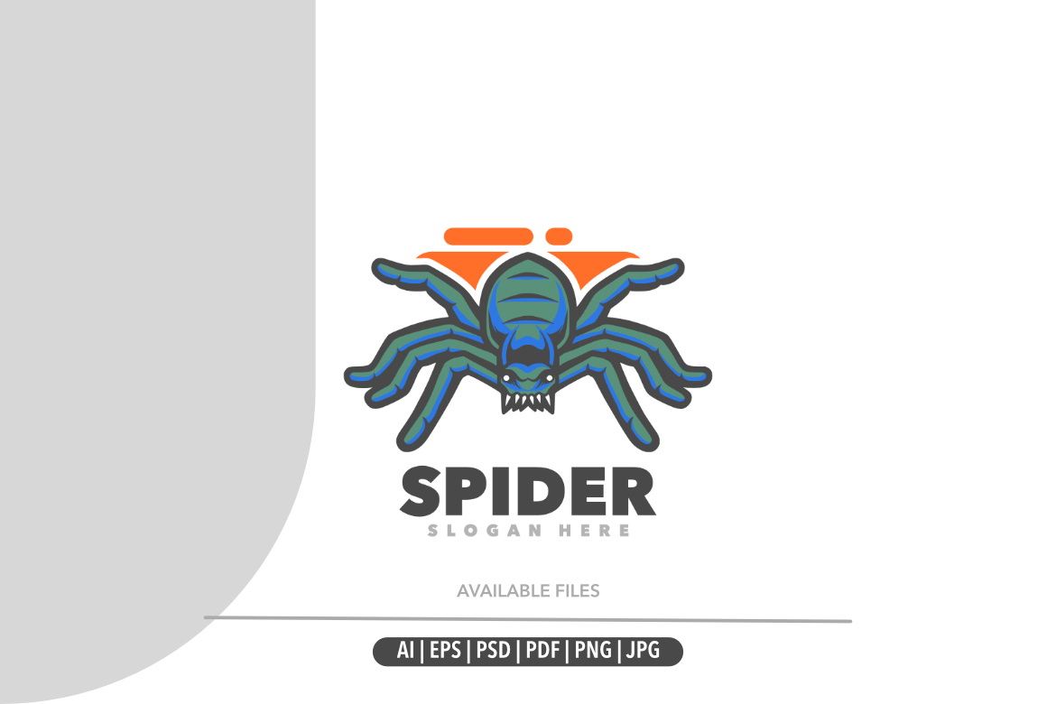 Spider mascot cute logo template