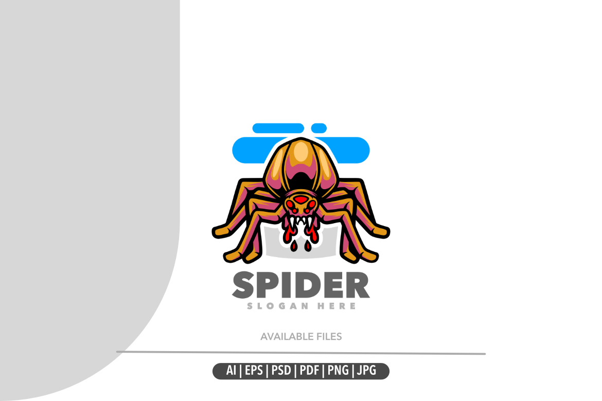 Spider scary mascot logo template