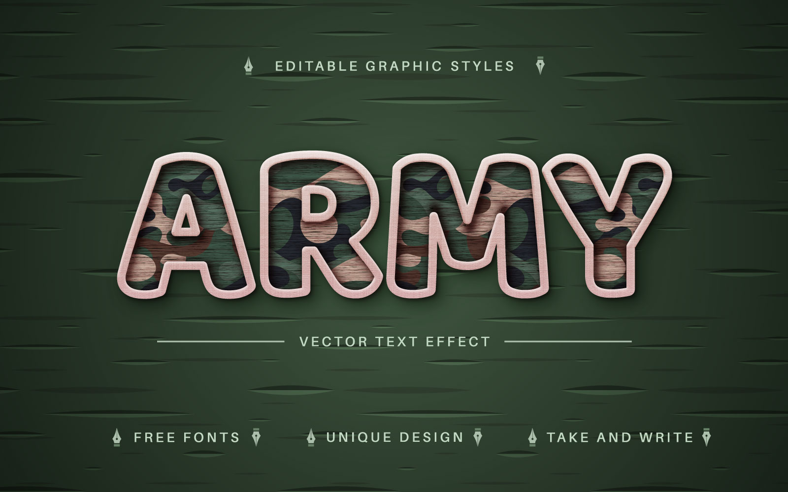 Army Textile - Editable Text Effect, Font Style
