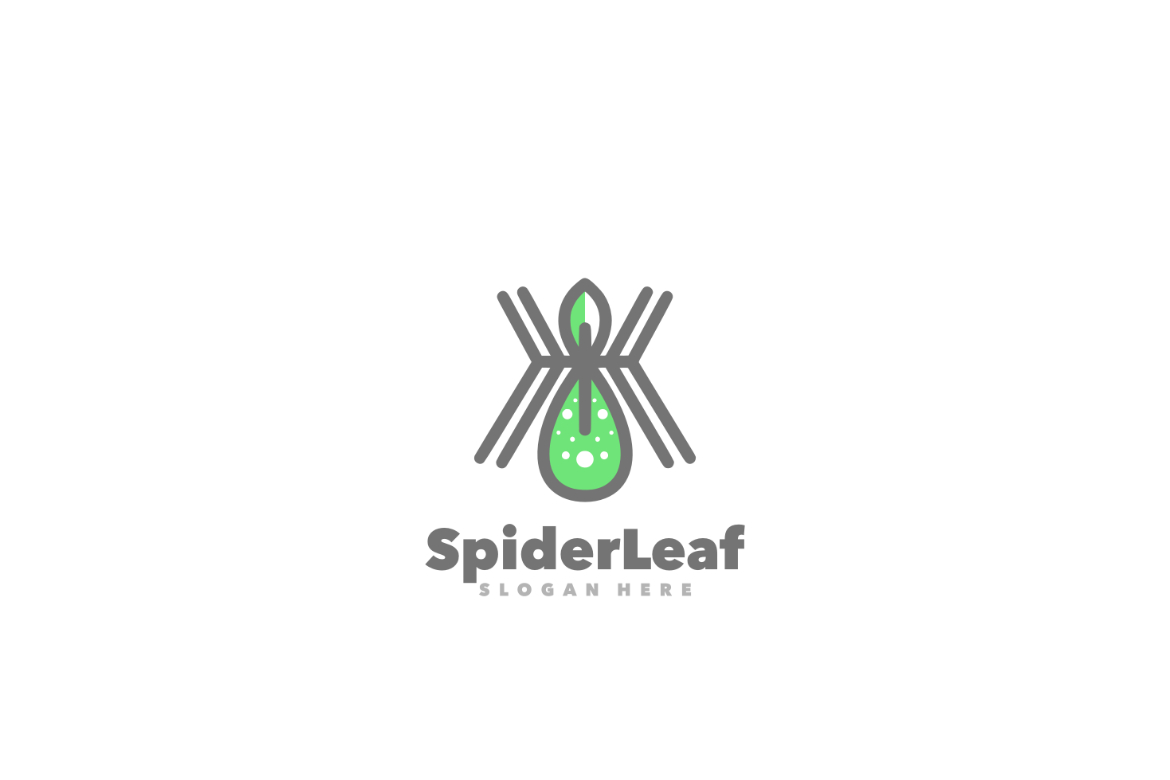Spider leaf simple logo template