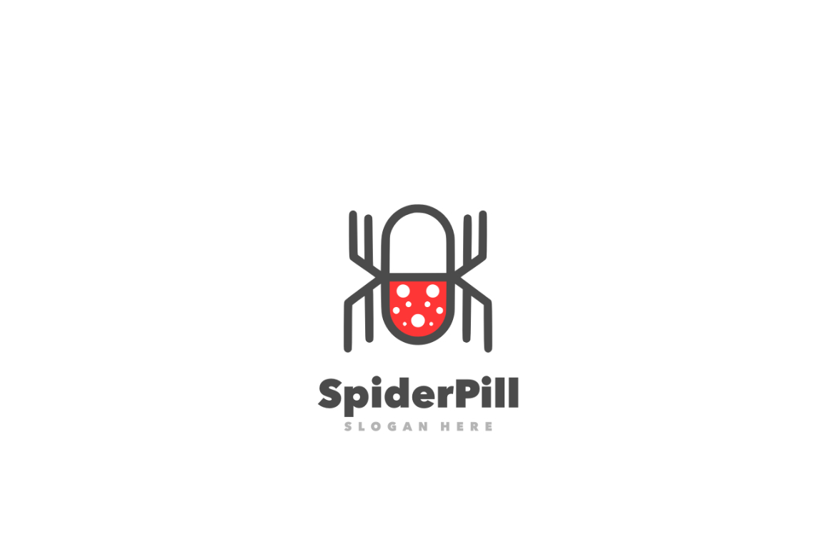 Spider pill simple logo template