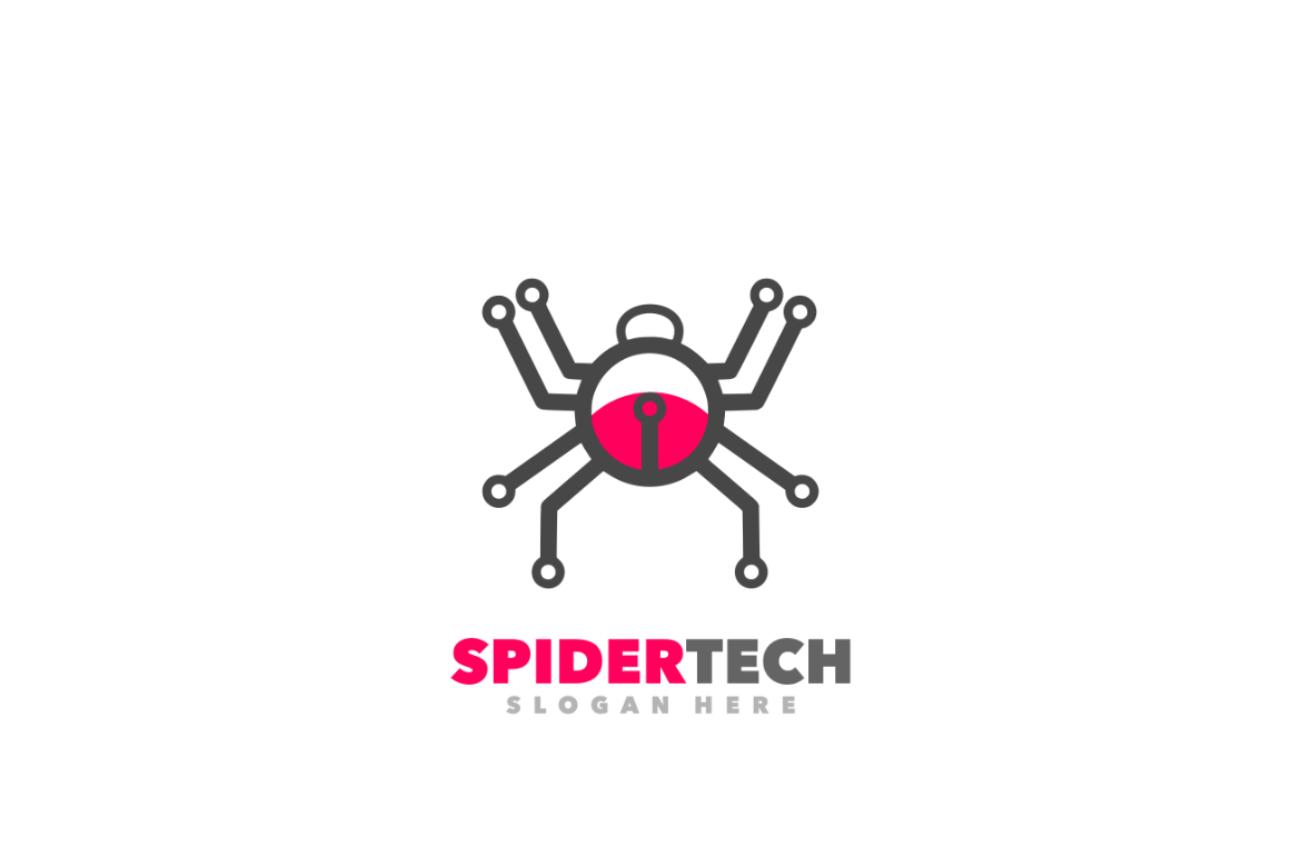 Spider technology simple logo template