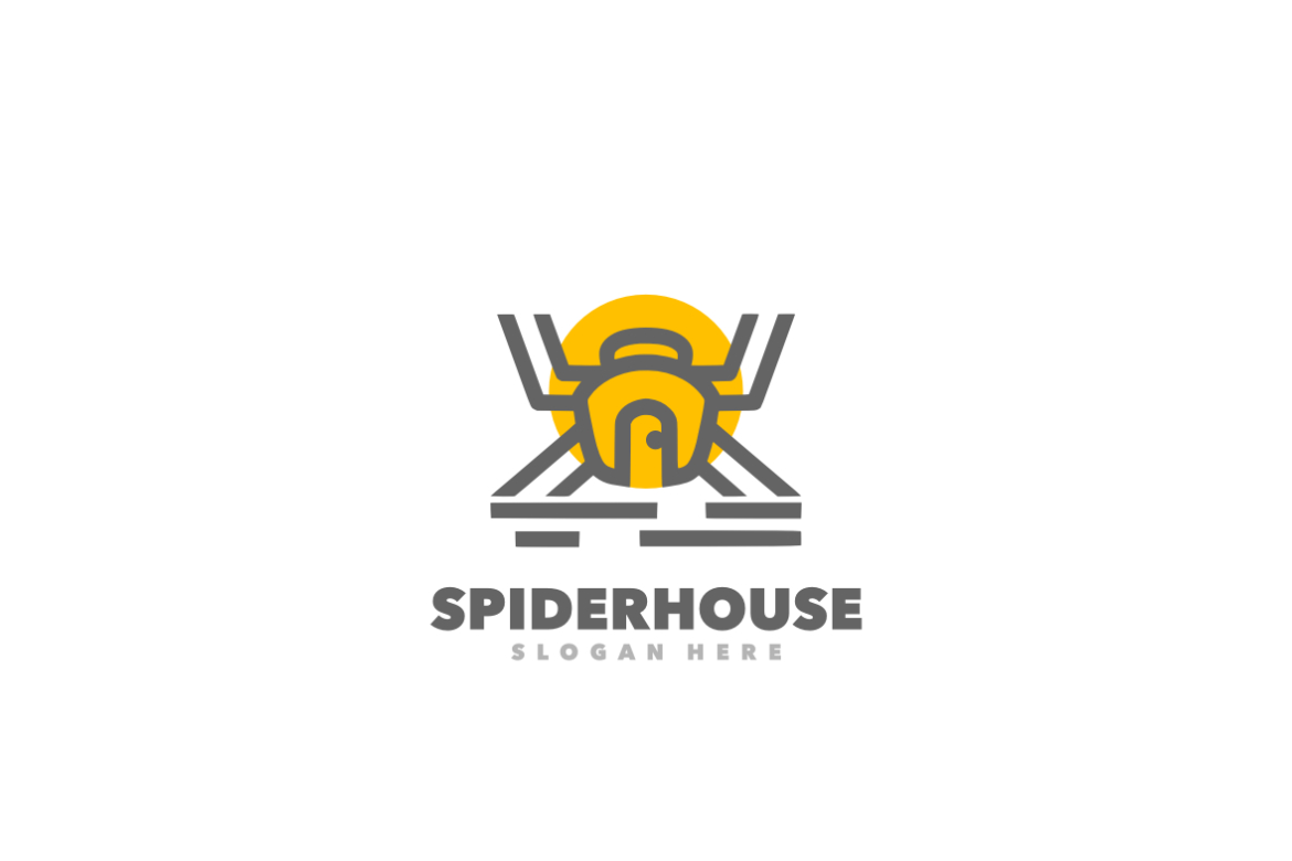 Spider house simple logo template