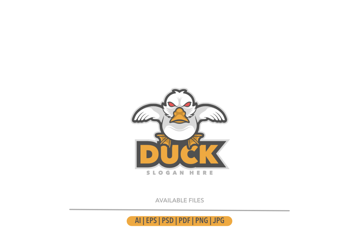 Duck angry mascot logo template