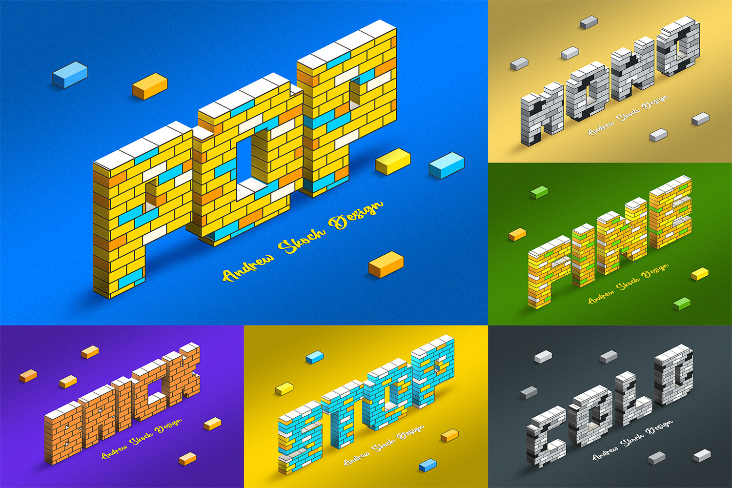 Bricks Text Effect Templates