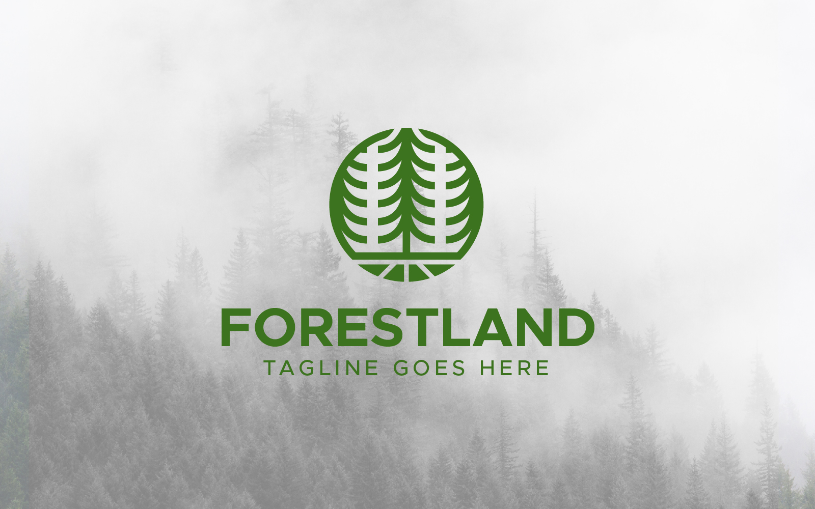 Forest land pine tree outdoor logo design template