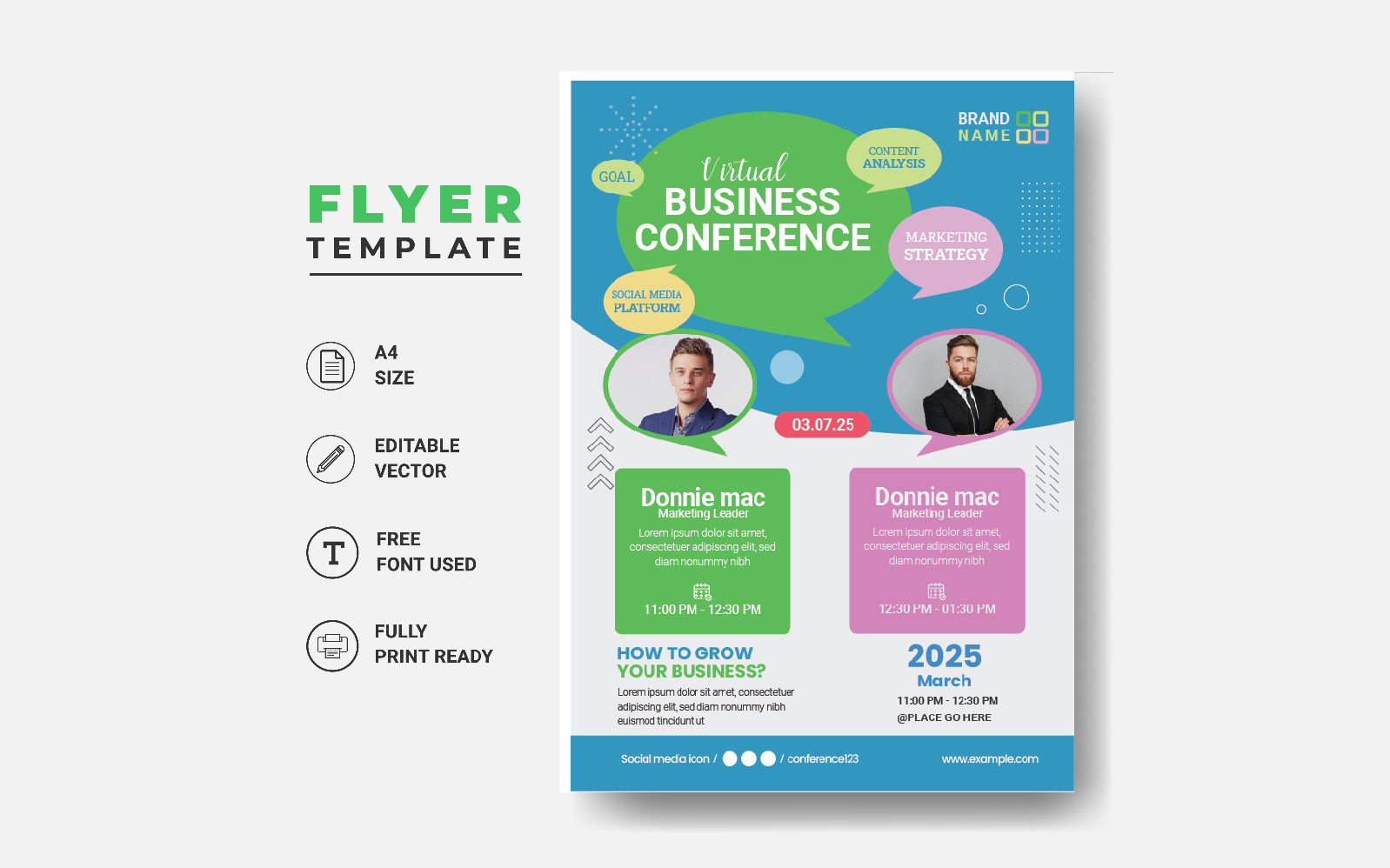 Virtual Business Or Corporate Conference Template In A4 Size, Virtual Business