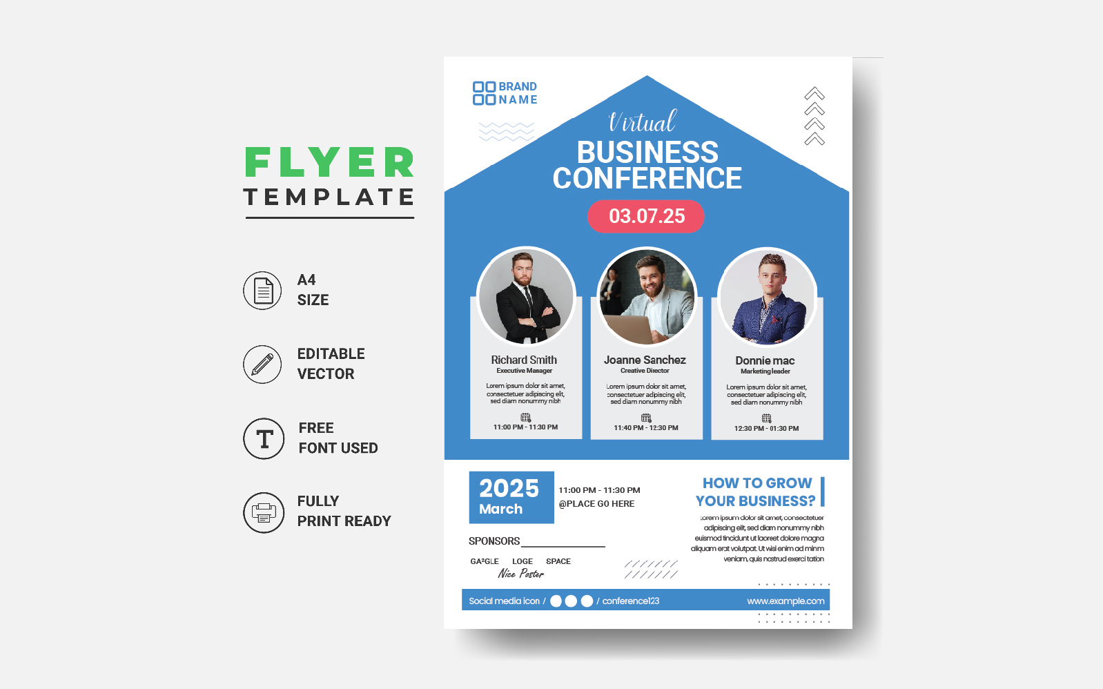 Business Conference Brochure Flyer Design Layout Template